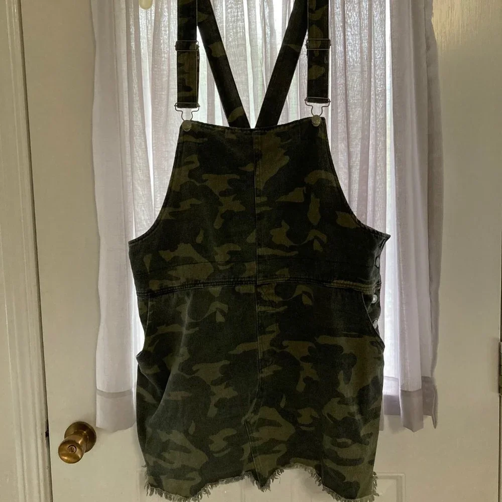 Oddy Camo Camouflage Overall Dress with suspenders - Size 1XL - Cotton/Denim - Picture 5 of 7